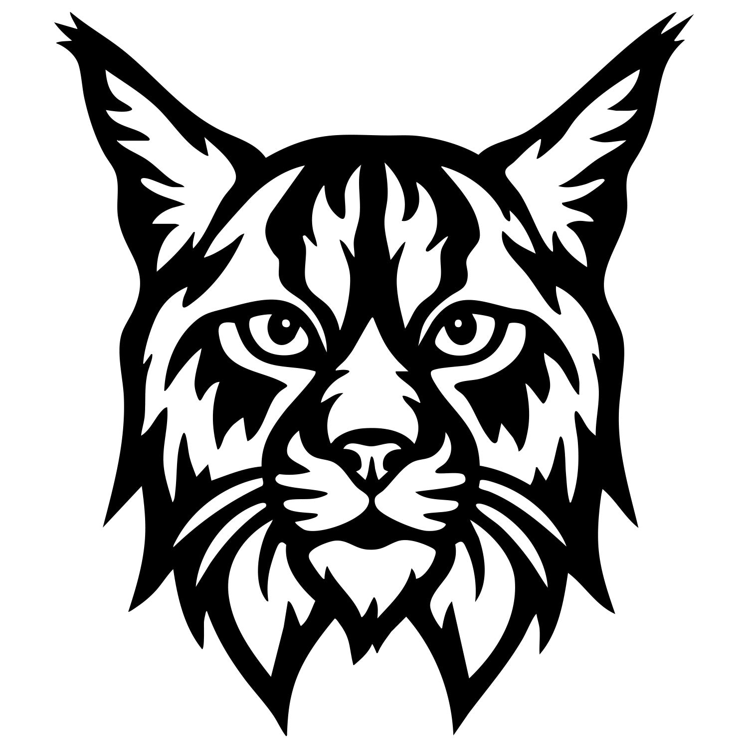 Lynx Head DXF File – CNC Cutting Design | AWLYNX1