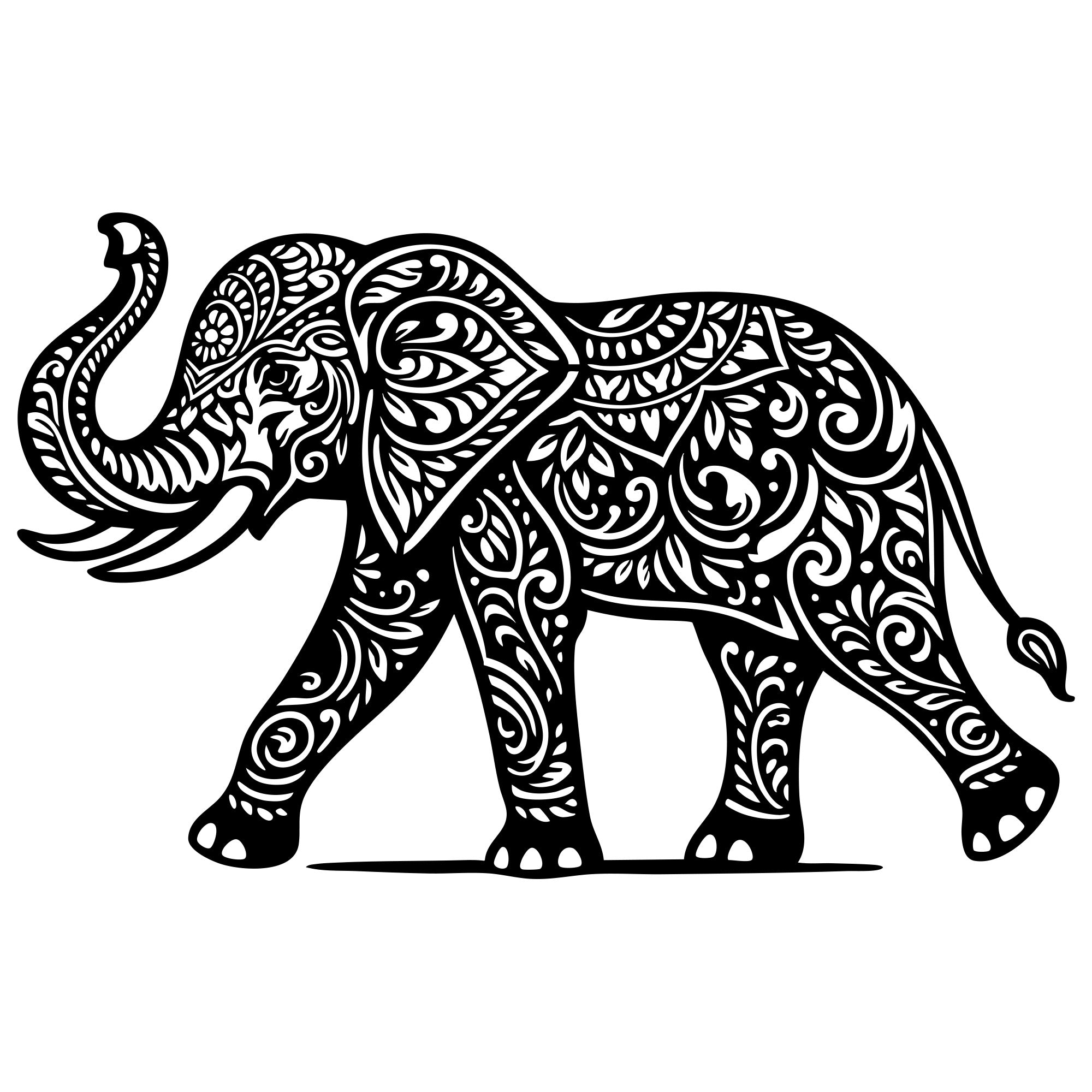 Mandala Elephant DXF File – CNC Cutting Design | AWELEPHANT630