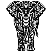 Mandala Elephant DXF File – CNC Cutting Design | AWELEPHANT631
