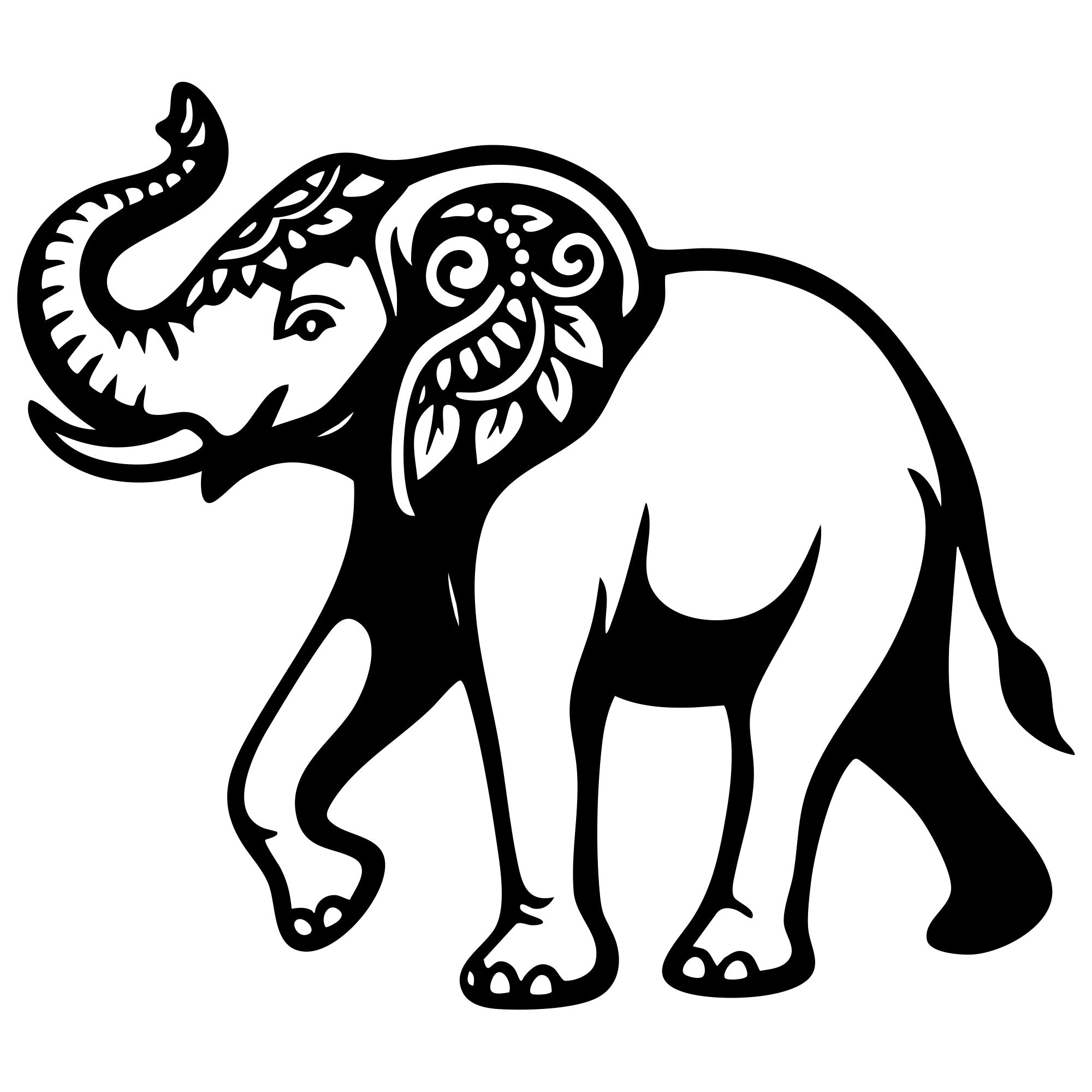 Mandala Elephant DXF File – CNC Cutting Design | AWELEPHANT637