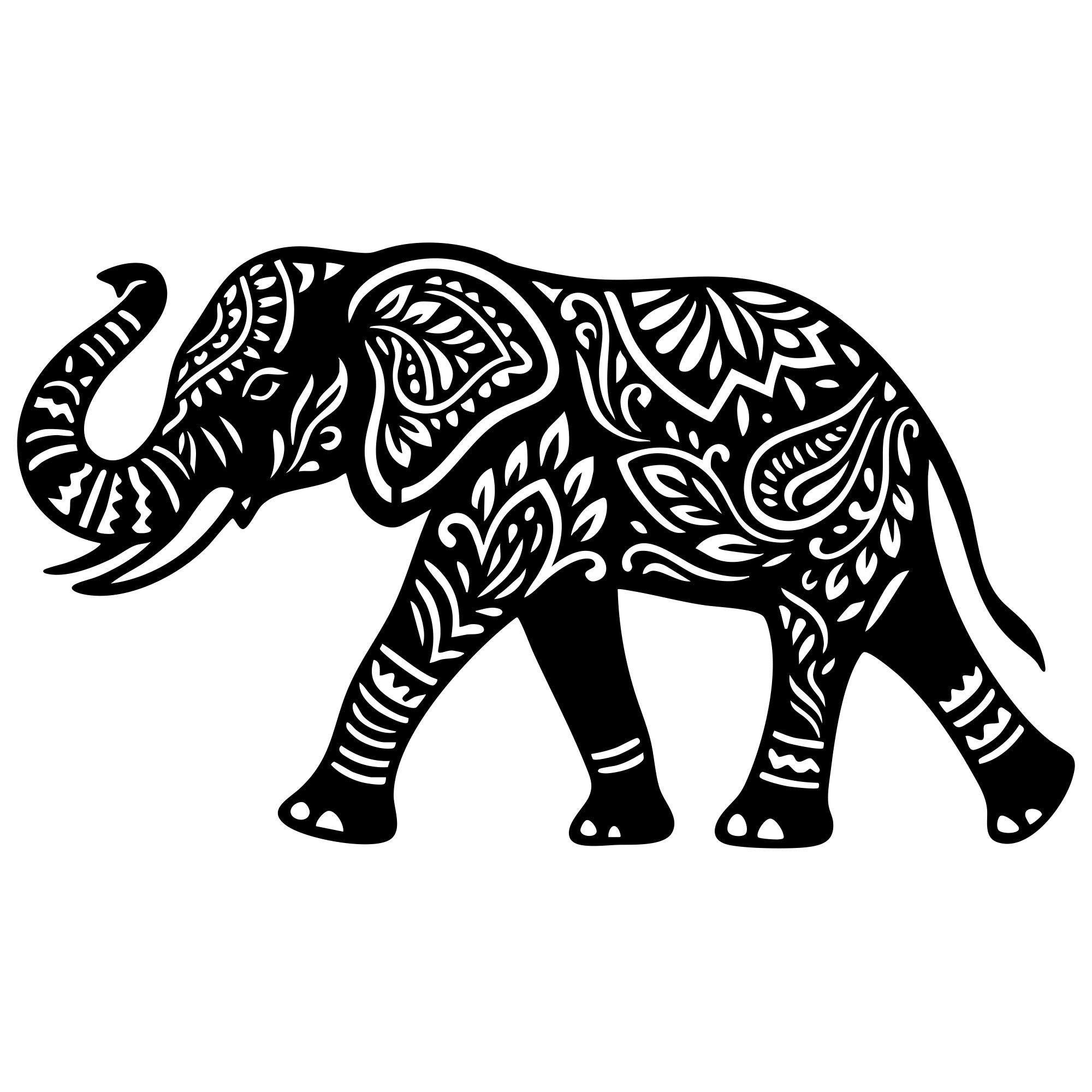 Mandala Elephant DXF File – CNC Cutting Design | AWELEPHANT641