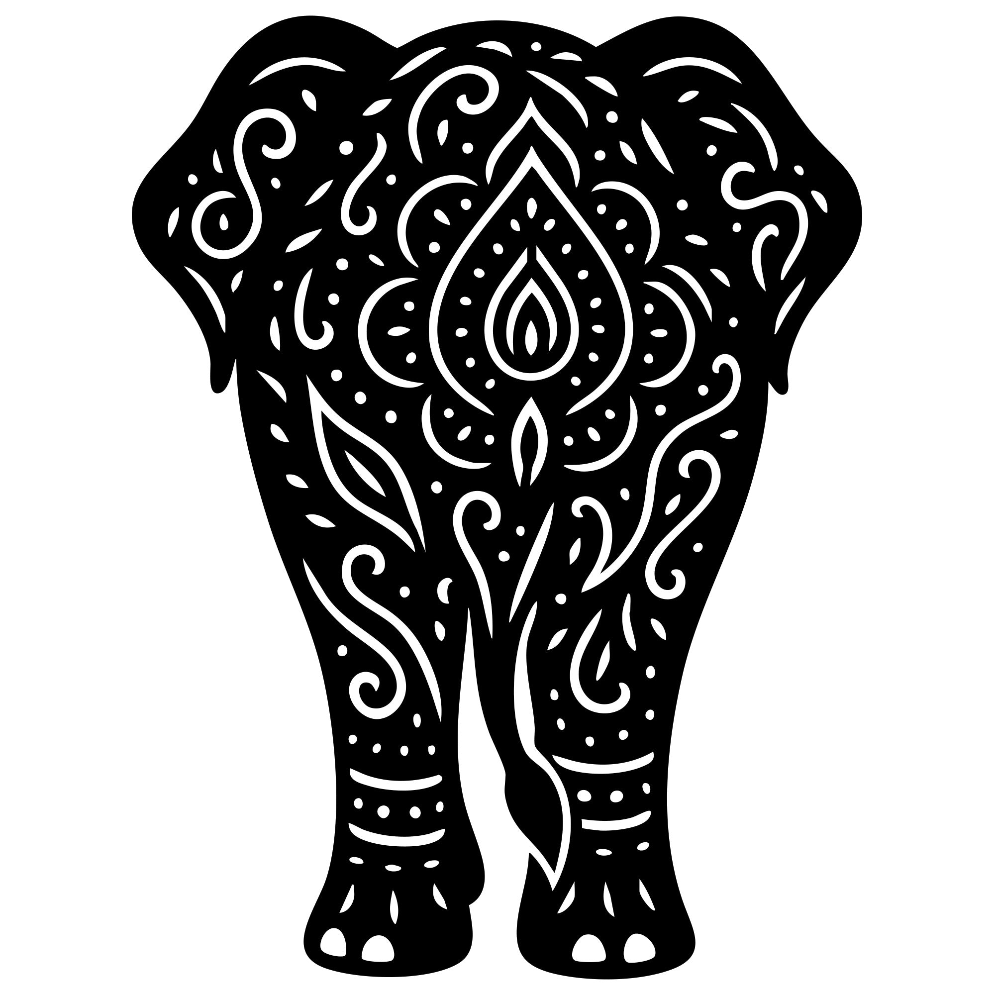 Mandala Elephant DXF File – CNC Cutting Design | AWELEPHANT669