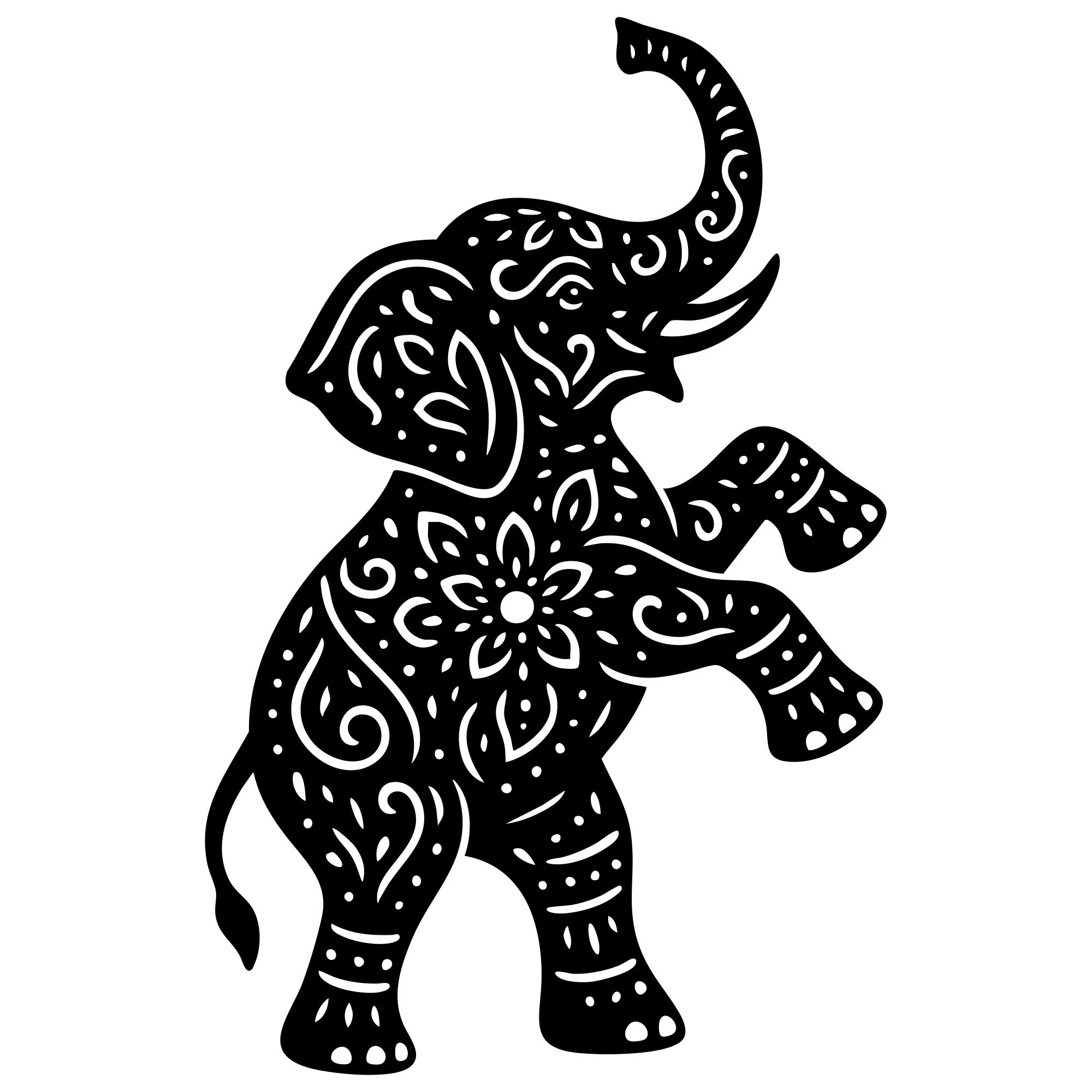 Mandala Elephant DXF File – CNC Cutting Design | AWELEPHANT673
