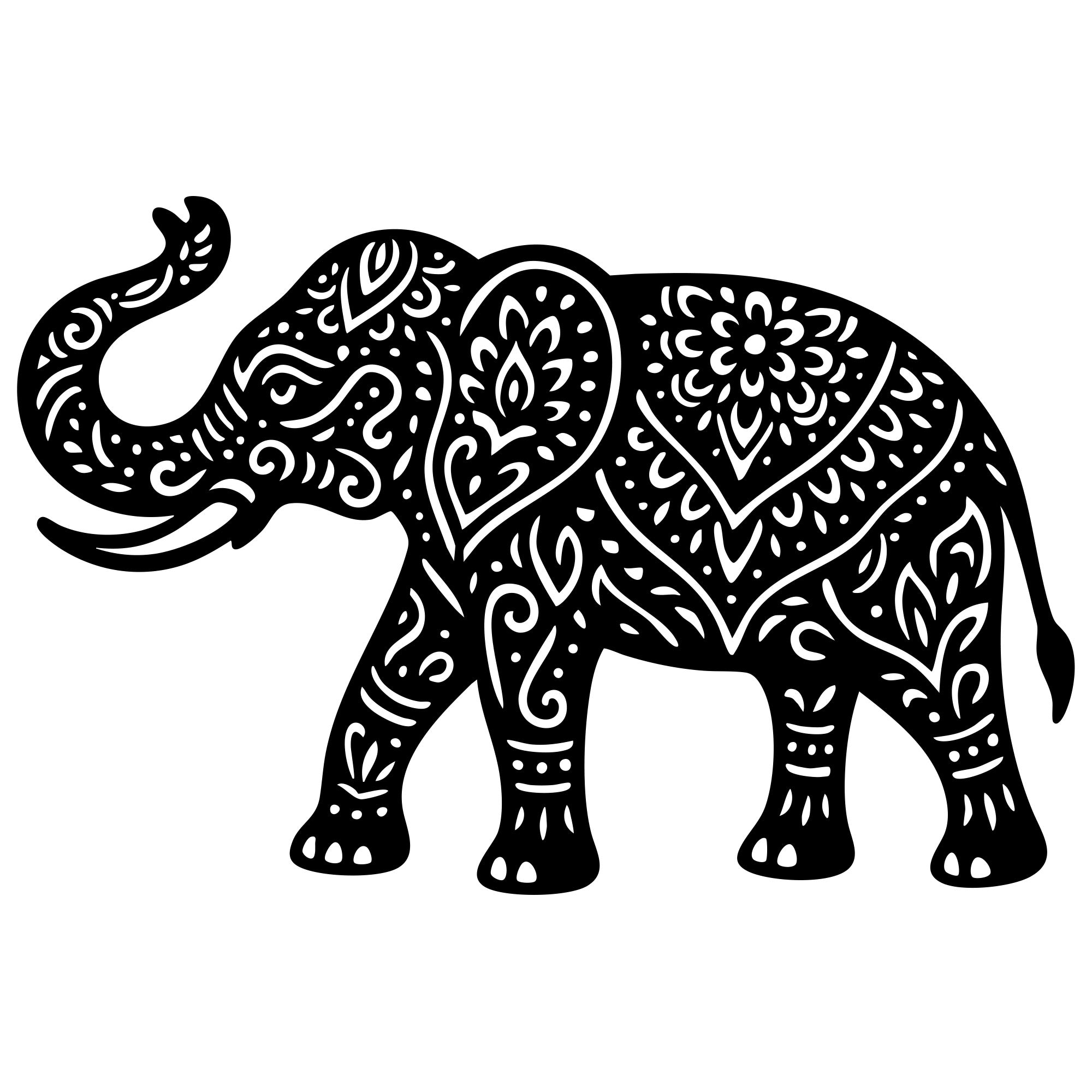 Mandala Elephant DXF File – CNC Cutting Design | AWELEPHANT680