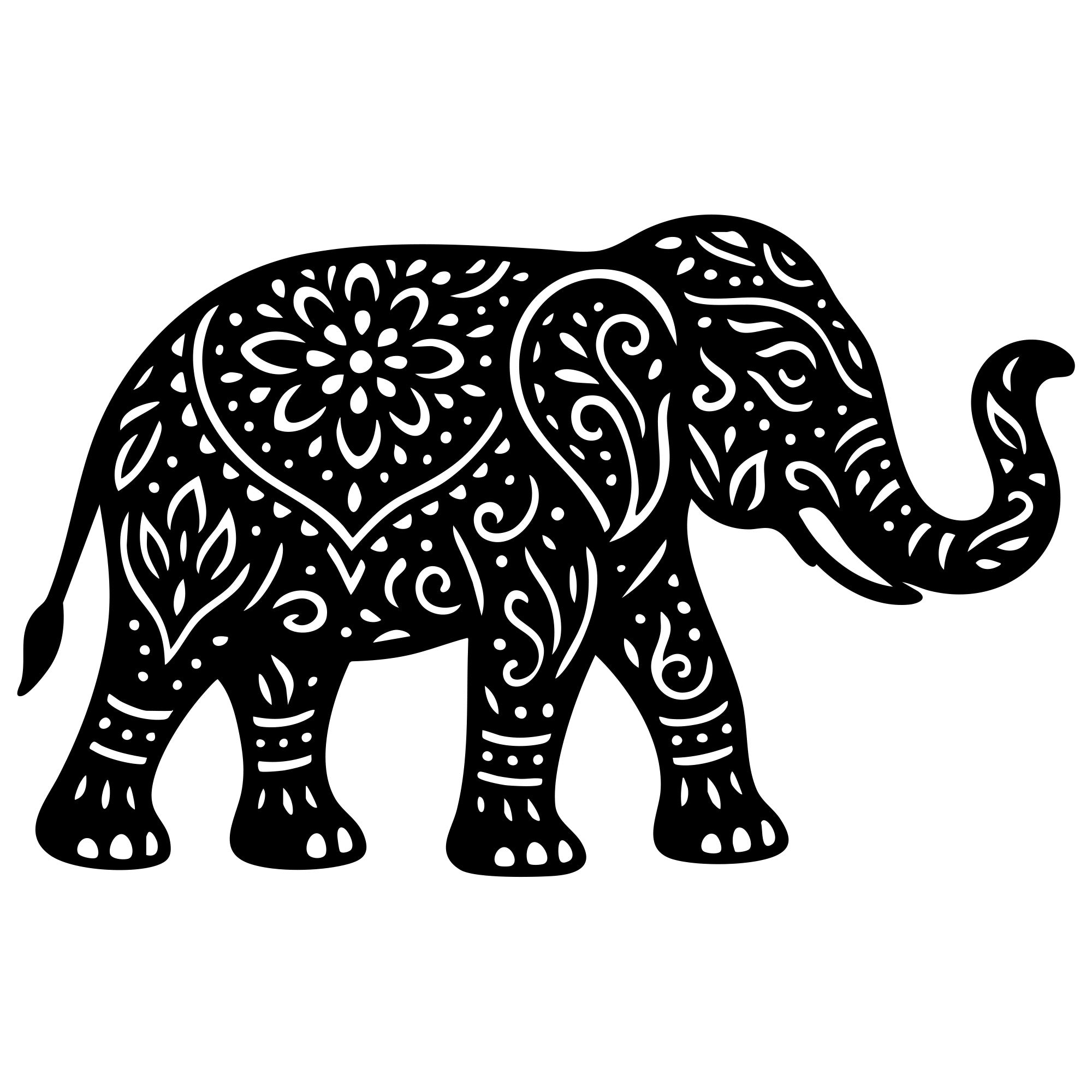 Mandala Elephant DXF File – CNC Cutting Design | AWELEPHANT681