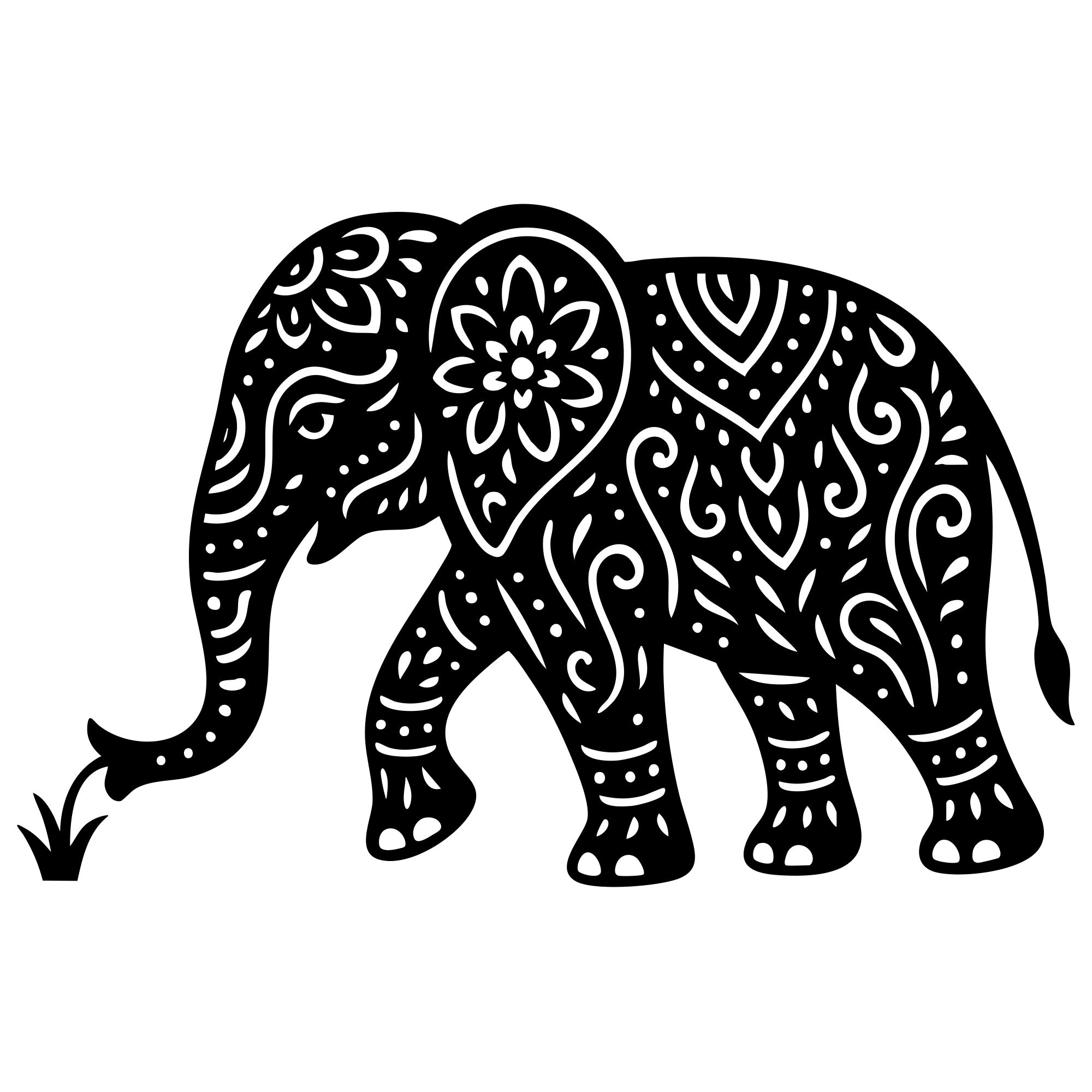 Mandala Elephant DXF File – CNC Cutting Design | AWELEPHANT710