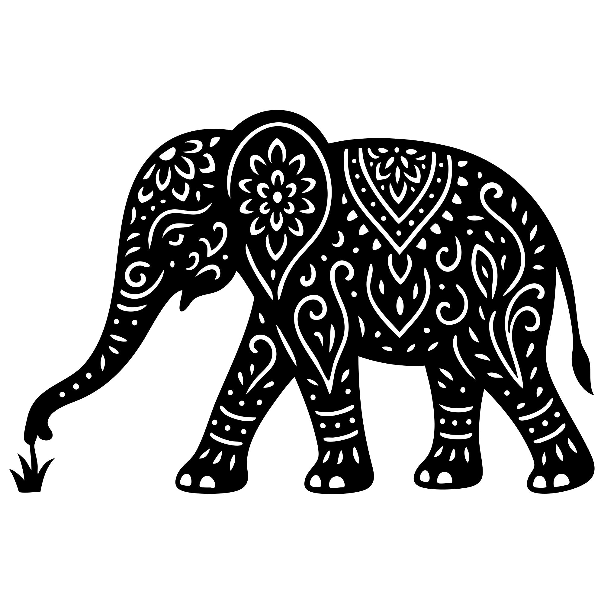 Mandala Elephant DXF File – CNC Cutting Design | AWELEPHANT712