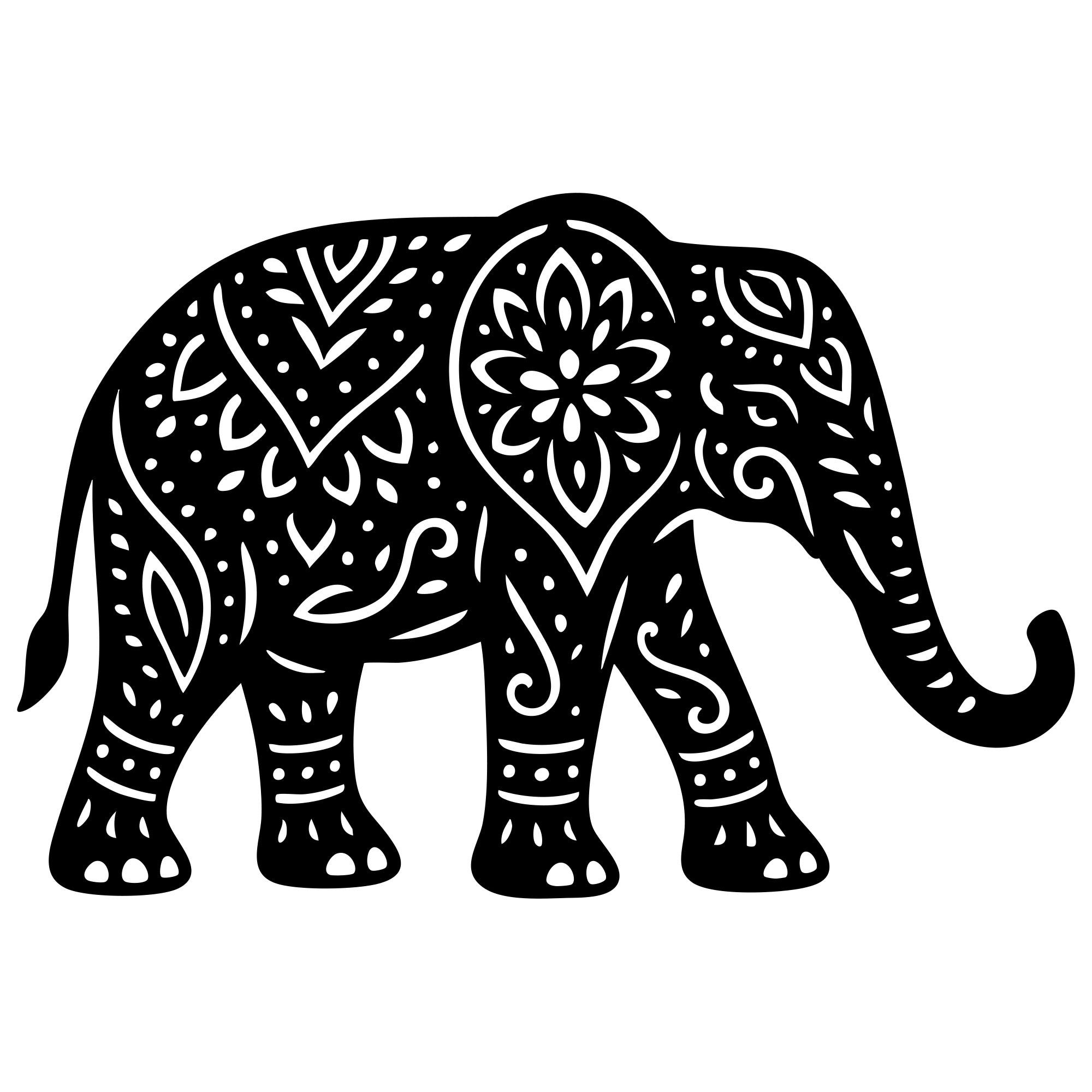 Mandala Elephant DXF File – CNC Cutting Design | AWELEPHANT725
