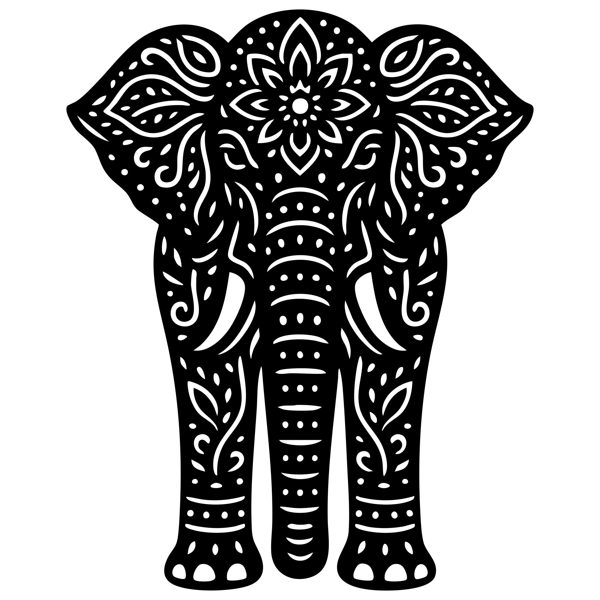 Mandala Elephant DXF File – CNC Cutting Design | AWELEPHANT727
