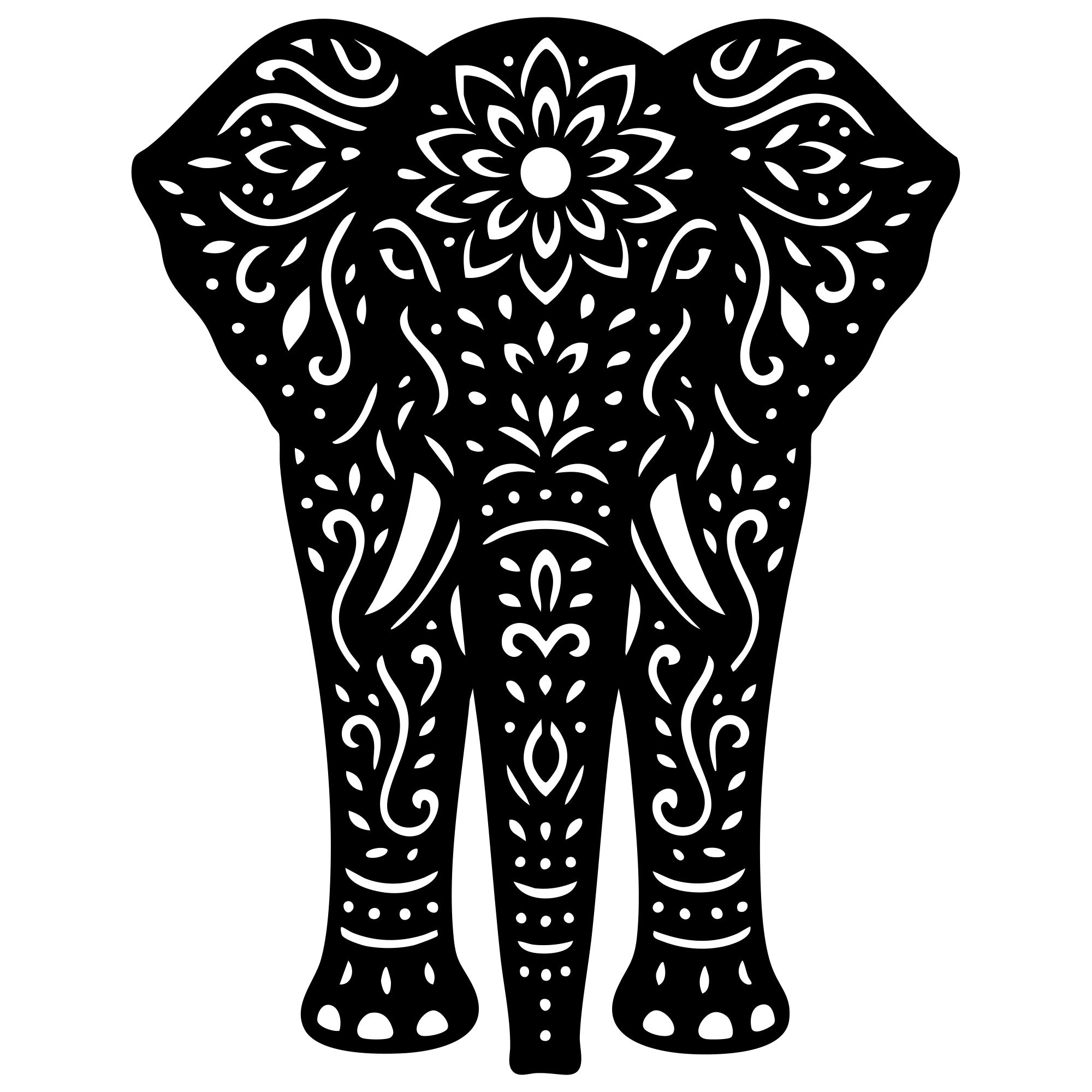 Mandala Elephant DXF File – CNC Cutting Design | AWELEPHANT731