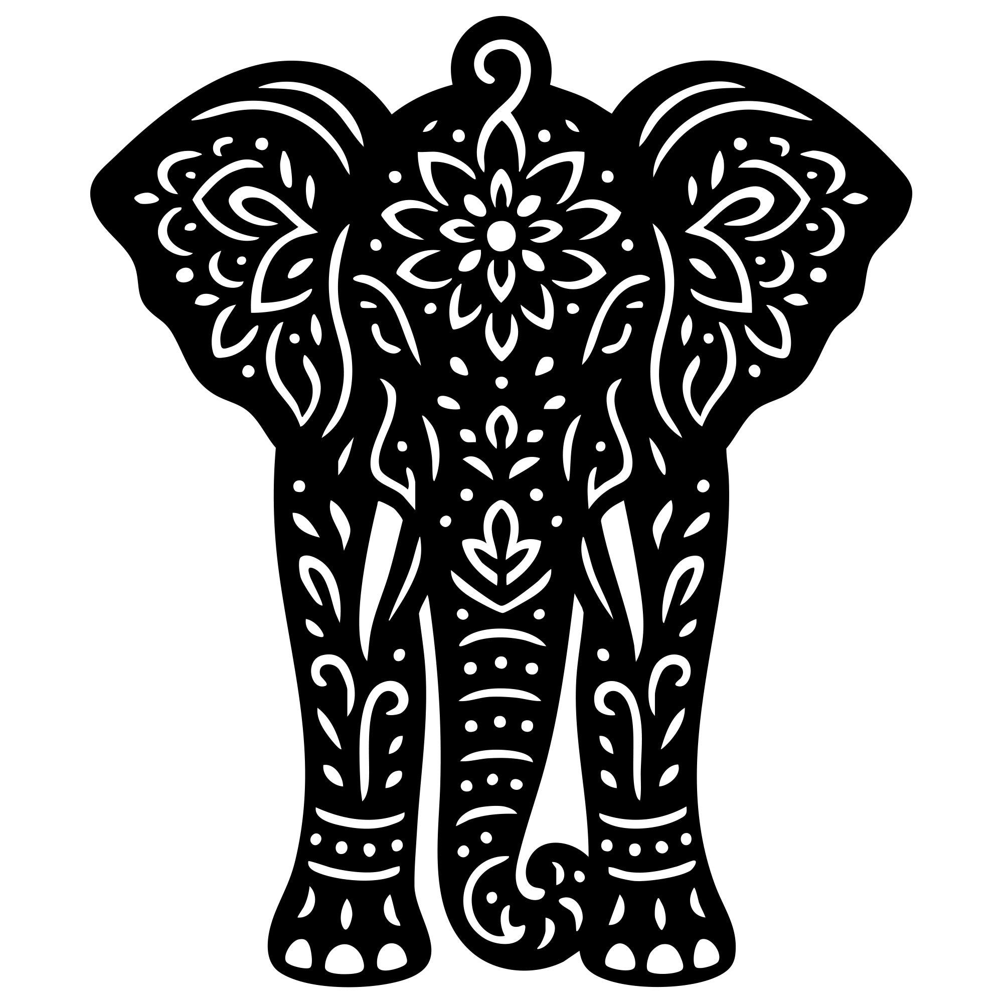 Mandala Elephant DXF File – CNC Cutting Design | AWELEPHANT733