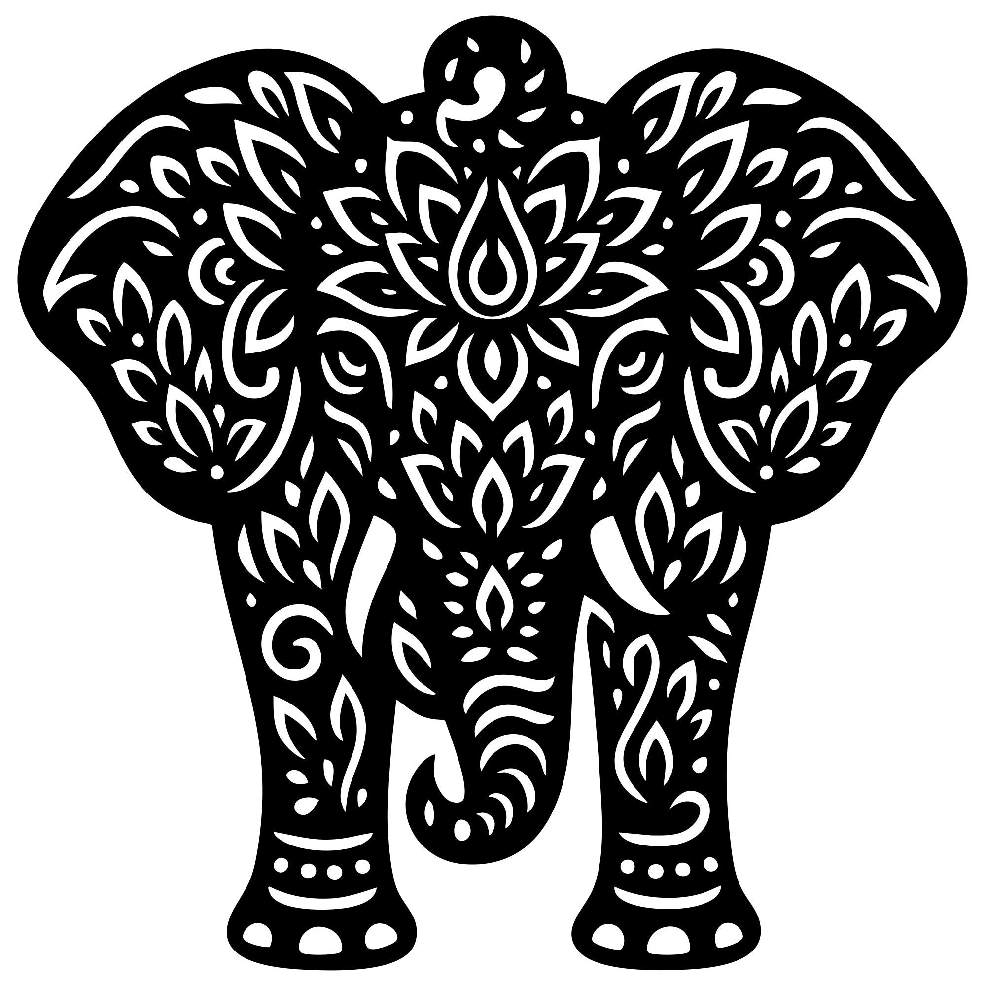 Mandala Elephant DXF File – CNC Cutting Design | AWELEPHANT735