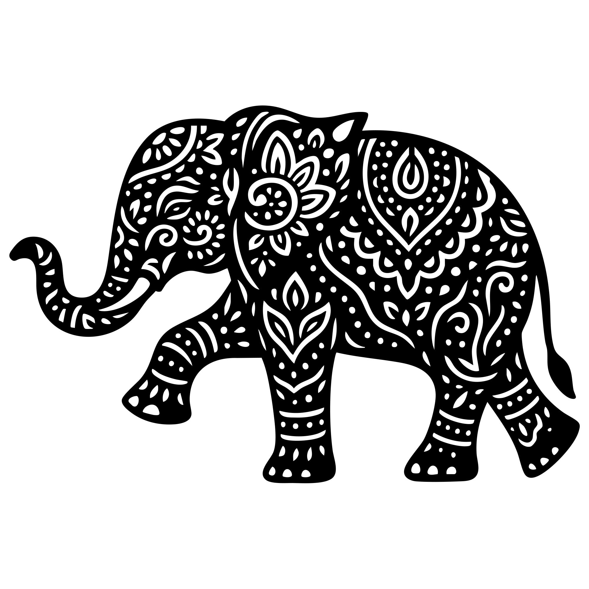 Mandala Elephant DXF File – CNC Cutting Design | AWELEPHANT747