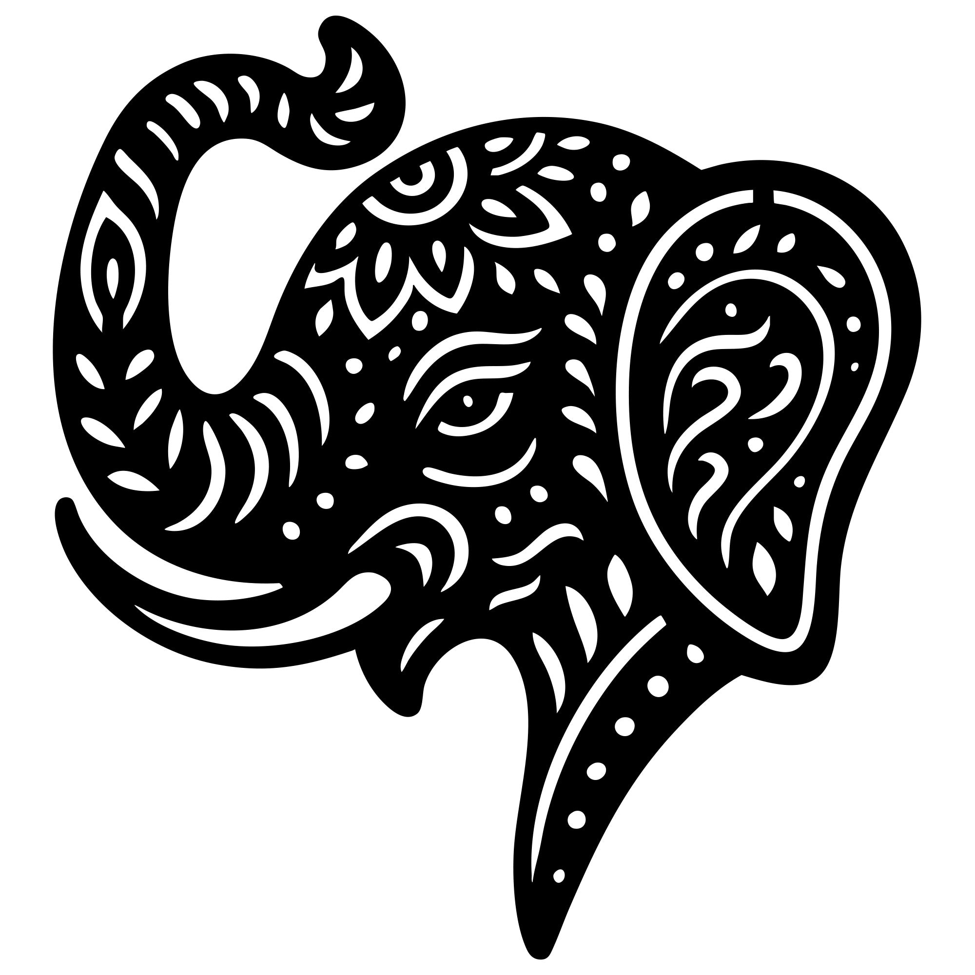 Mandala Elephant Head DXF File – CNC Cutting Design | AWELEPHANT471