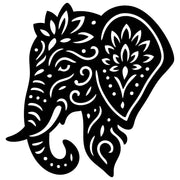 Mandala Elephant Head DXF File – CNC Cutting Design | AWELEPHANT478