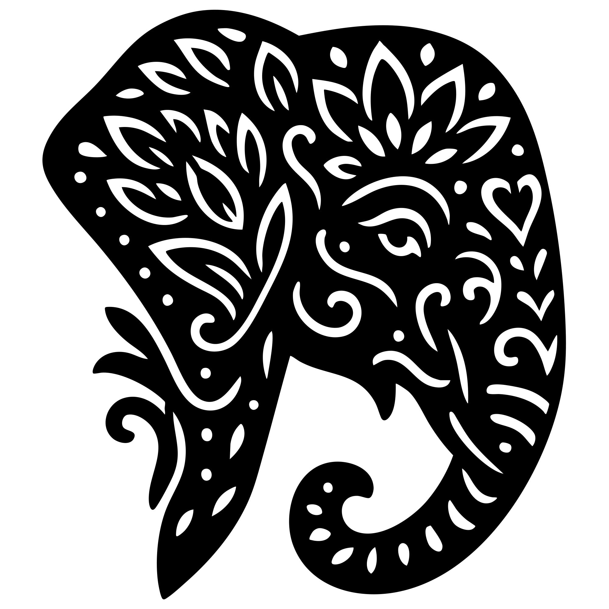 Mandala Elephant Head DXF File – CNC Cutting Design | AWELEPHANT479