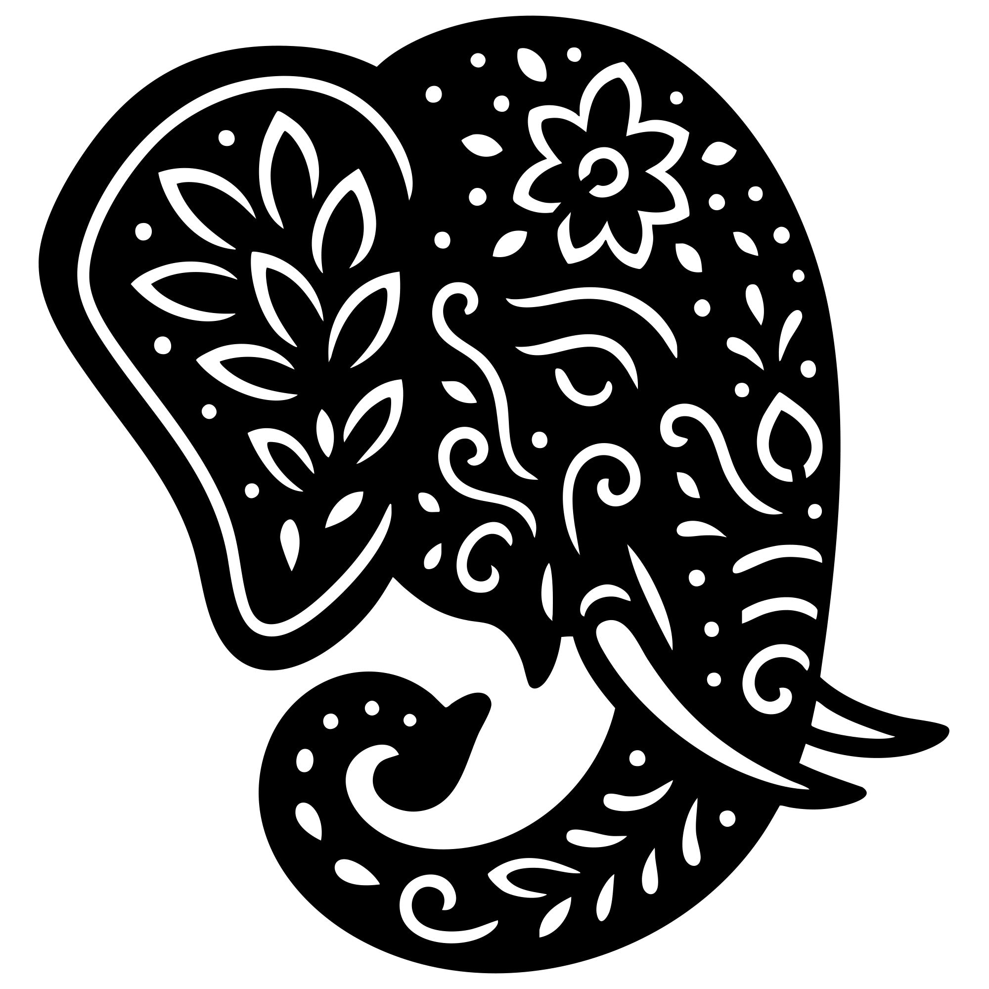 Mandala Elephant Head DXF File – CNC Cutting Design | AWELEPHANT481