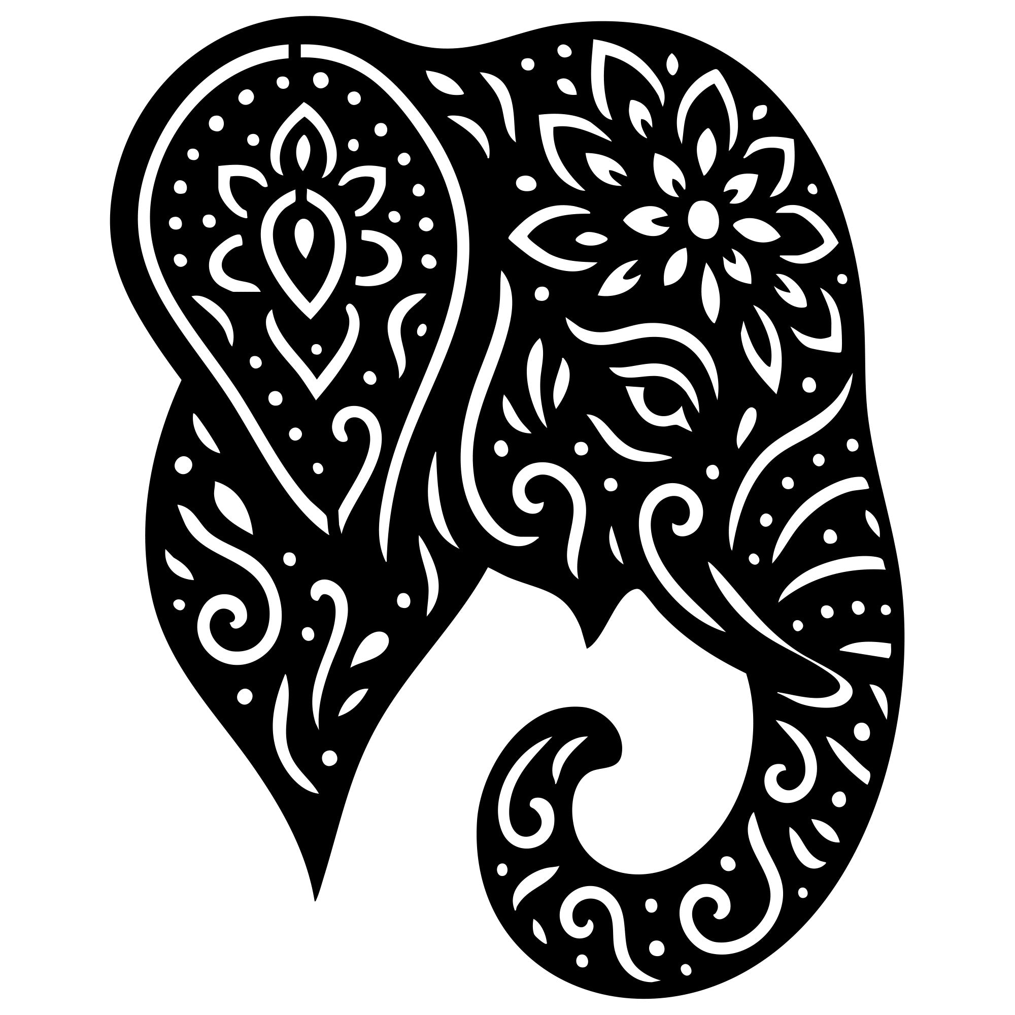 Mandala Elephant Head DXF File – CNC Cutting Design | AWELEPHANT485