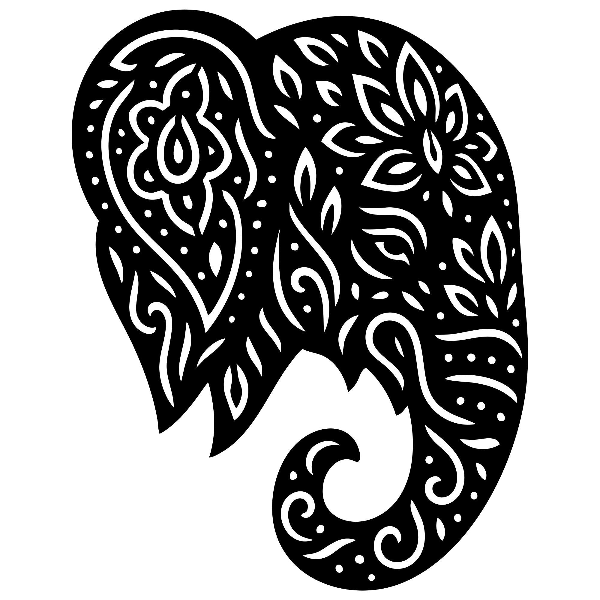 Mandala Elephant Head DXF File – CNC Cutting Design | AWELEPHANT487