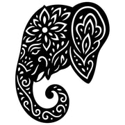 Mandala Elephant Head DXF File – CNC Cutting Design | AWELEPHANT490
