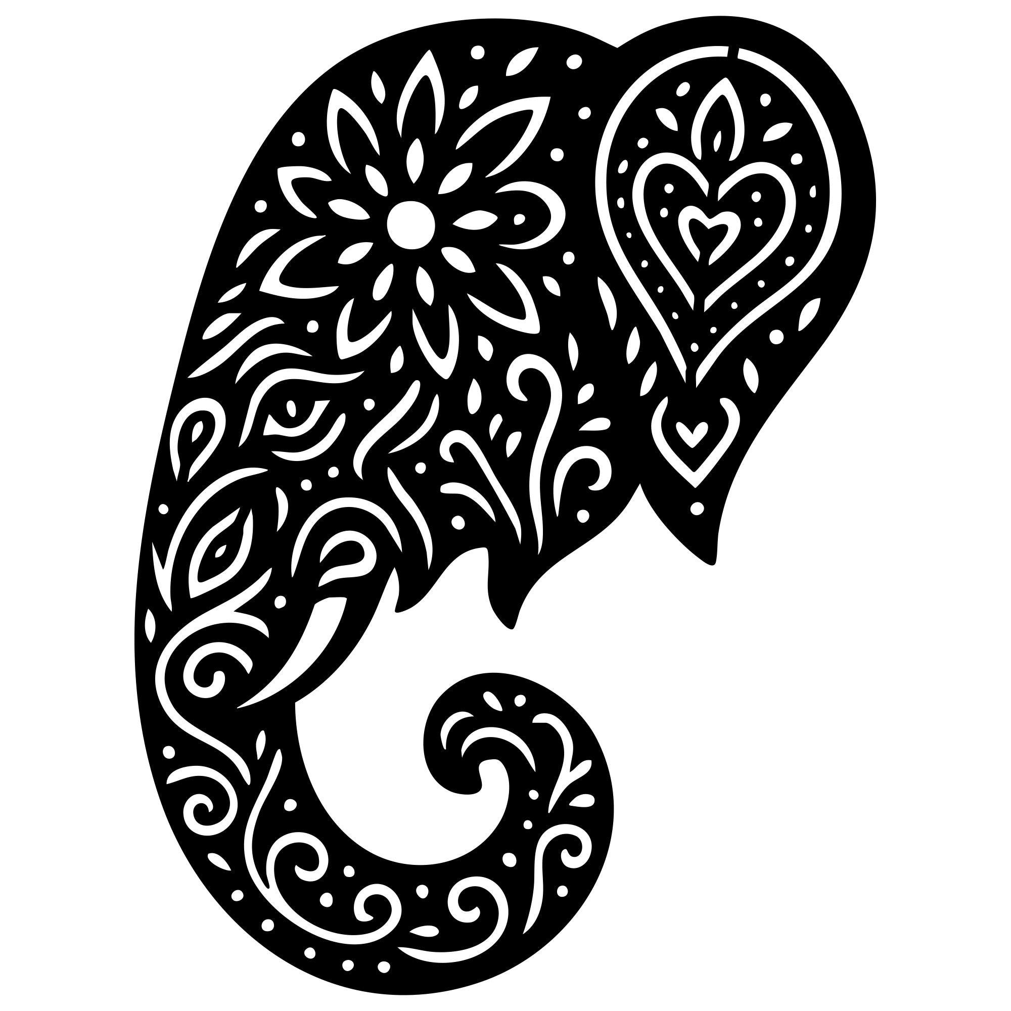 Mandala Elephant Head DXF File – CNC Cutting Design | AWELEPHANT496