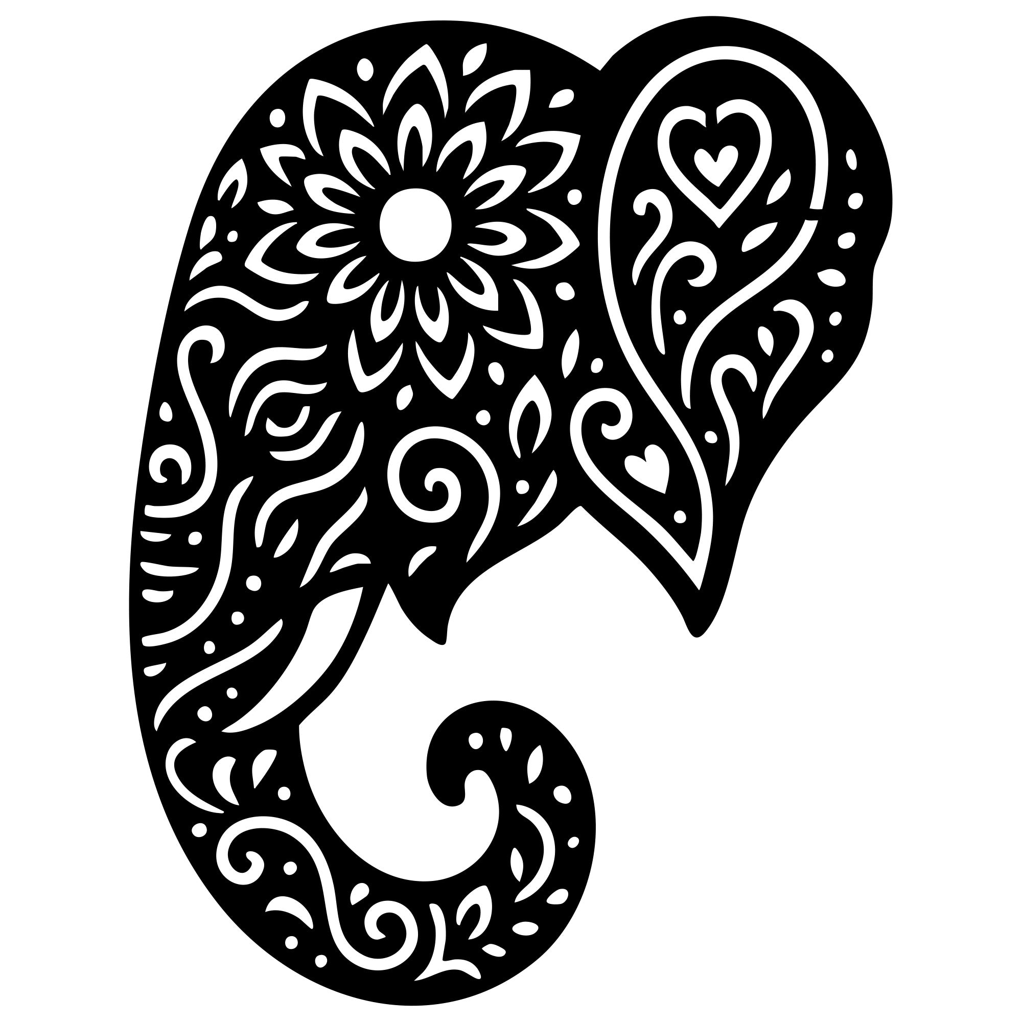 Mandala Elephant Head DXF File – CNC Cutting Design | AWELEPHANT498
