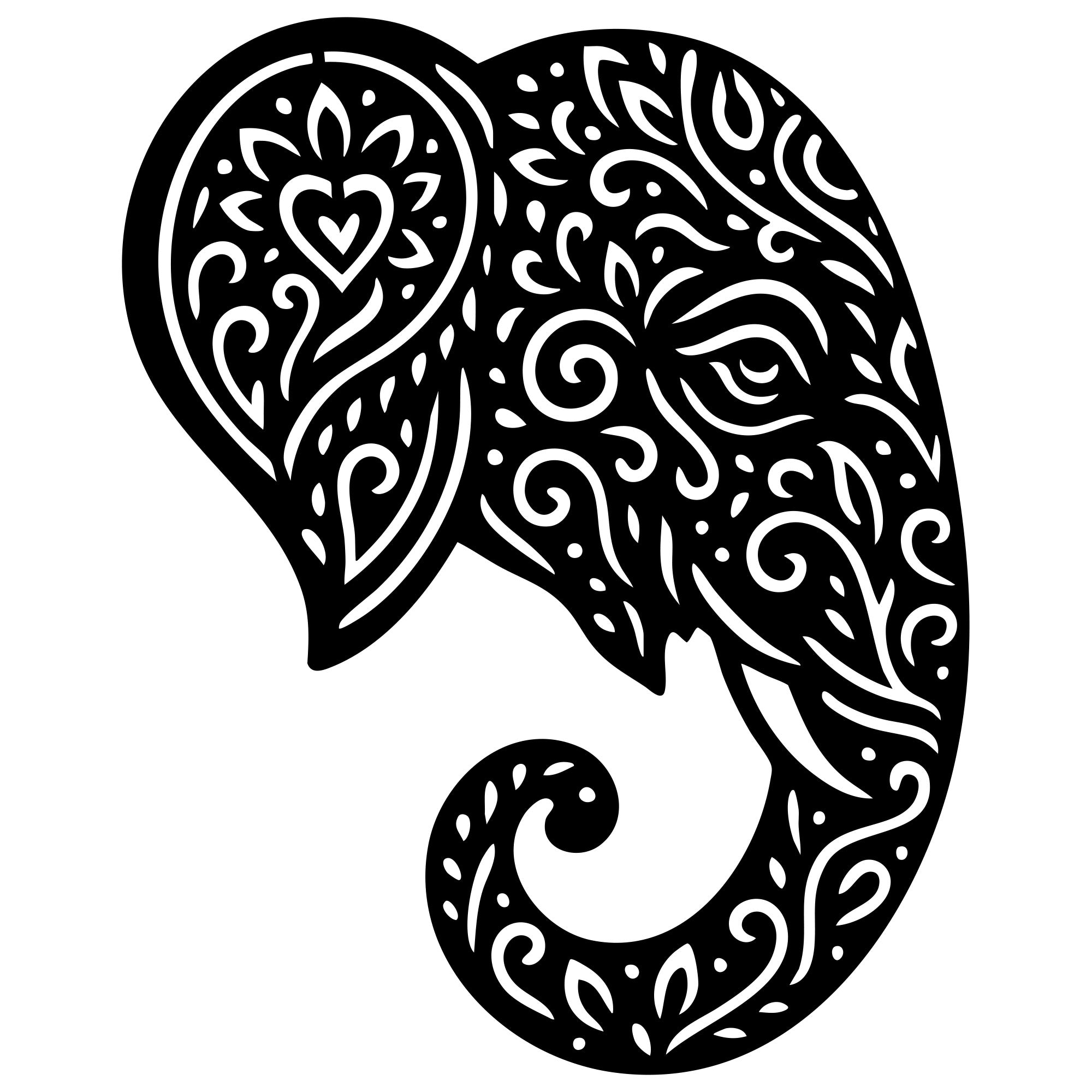 Mandala Elephant Head DXF File – CNC Cutting Design | AWELEPHANT499