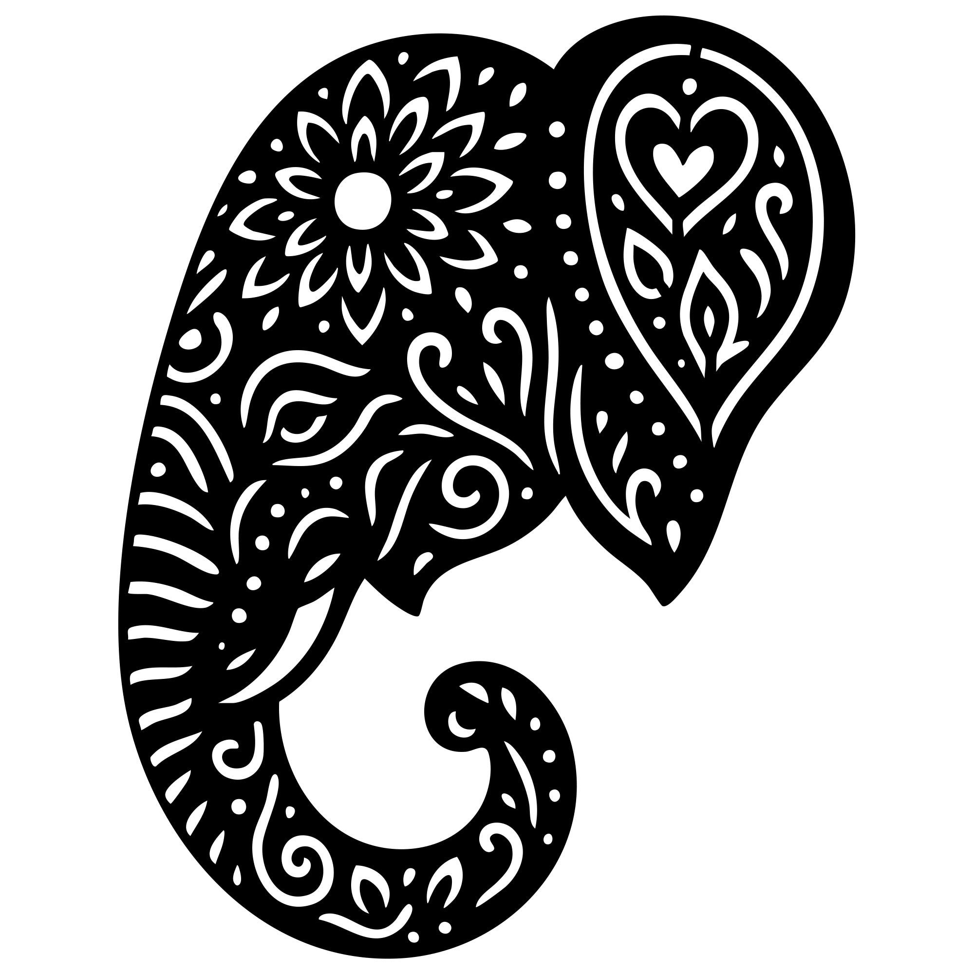 Mandala Elephant Head DXF File – CNC Cutting Design | AWELEPHANT500