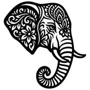 Mandala Elephant Head DXF File – CNC Cutting Design | AWELEPHANT516