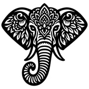 Mandala Elephant Head DXF File – CNC Cutting Design | AWELEPHANT518