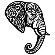 Mandala Elephant Head DXF File – CNC Cutting Design | AWELEPHANT523