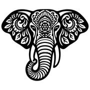 Mandala Elephant Head DXF File – CNC Cutting Design | AWELEPHANT531