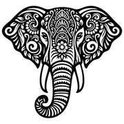 Mandala Elephant Head DXF File – CNC Cutting Design | AWELEPHANT543