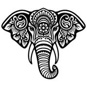 Mandala Elephant Head DXF File – CNC Cutting Design | AWELEPHANT544