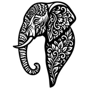 Mandala Elephant Head DXF File – CNC Cutting Design | AWELEPHANT547