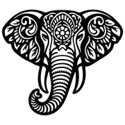 Mandala Elephant Head DXF File – CNC Cutting Design | AWELEPHANT552