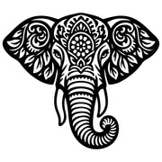 Mandala Elephant Head DXF File – CNC Cutting Design | AWELEPHANT553