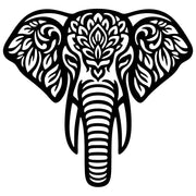 Mandala Elephant Head DXF File – CNC Cutting Design | AWELEPHANT555