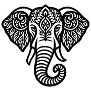 Mandala Elephant Head DXF File – CNC Cutting Design | AWELEPHANT571