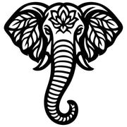 Mandala Elephant Head DXF File – CNC Cutting Design | AWELEPHANT579