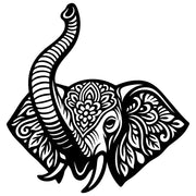 Mandala Elephant Head DXF File – CNC Cutting Design | AWELEPHANT580