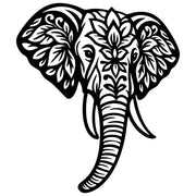 Mandala Elephant Head DXF File – CNC Cutting Design | AWELEPHANT594