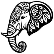 Mandala Elephant Head DXF File – CNC Cutting Design | AWELEPHANT596
