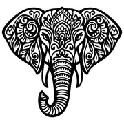 Mandala Elephant Head DXF File – CNC Cutting Design | AWELEPHANT600