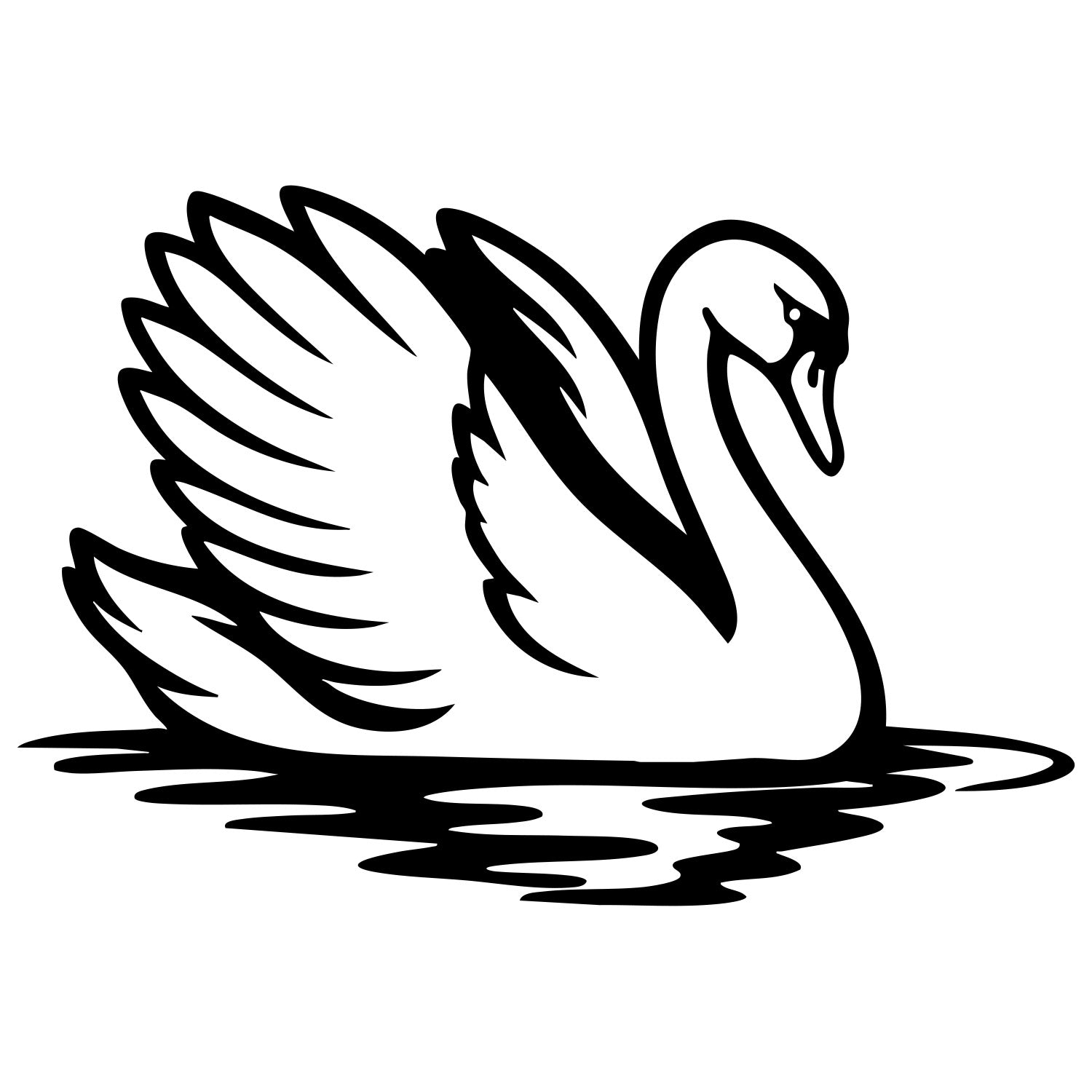 Mute Swan DXF File – CNC Cutting Design | ABSWAN11