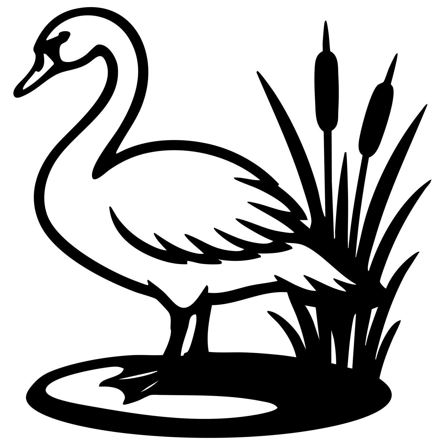 Mute Swan DXF File – CNC Cutting Design | ABSWAN17