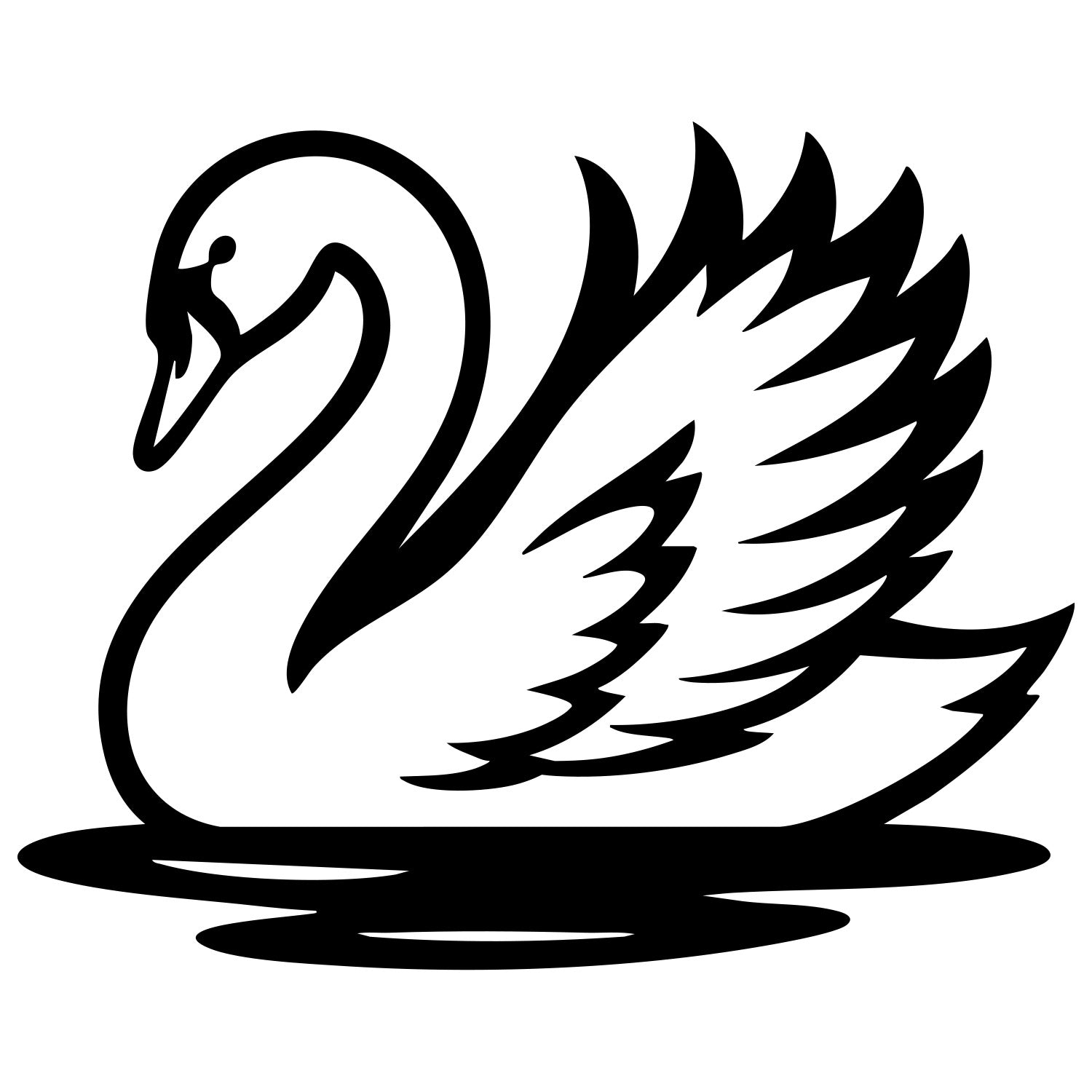 Mute Swan DXF File – CNC Cutting Design | ABSWAN6