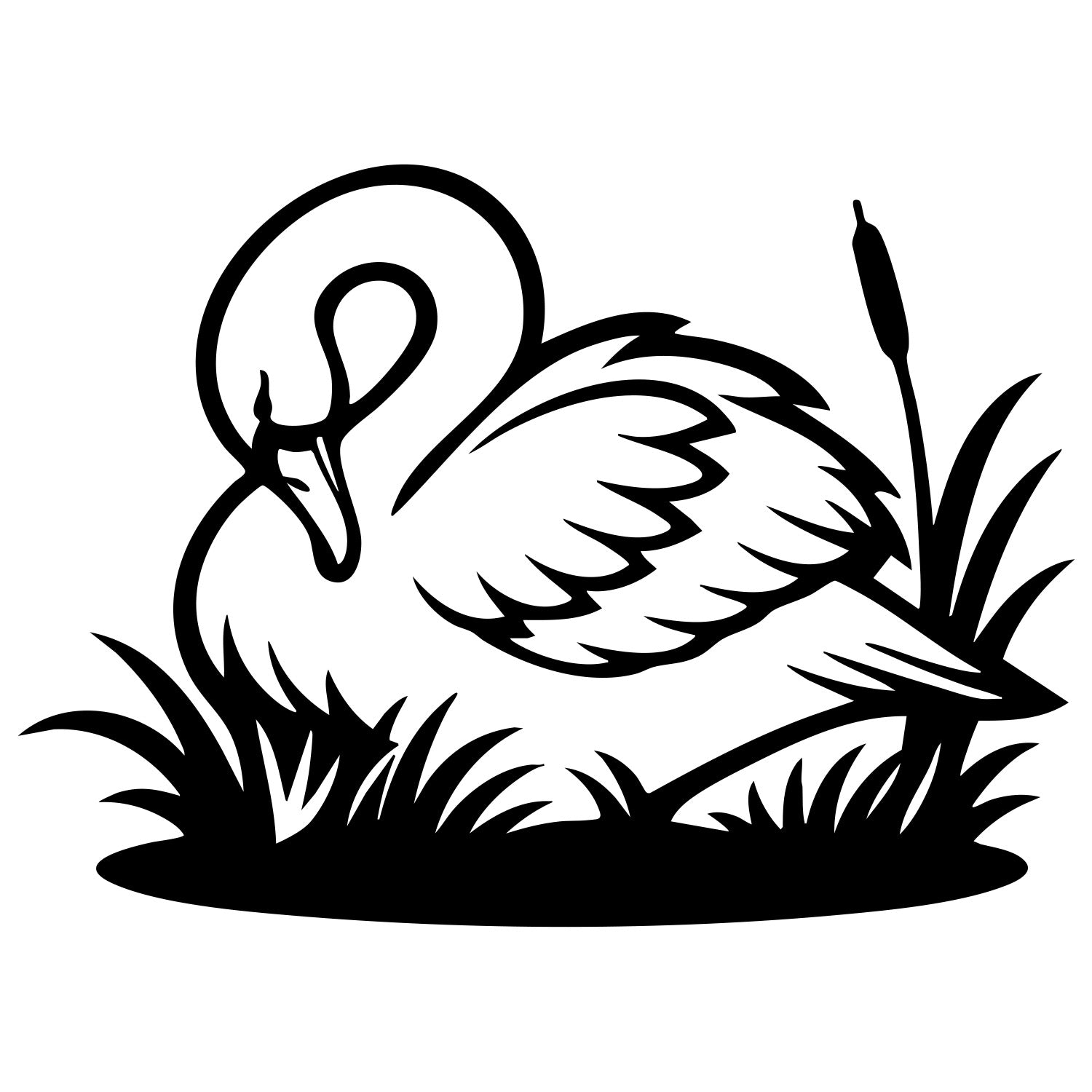 Mute Swan DXF File – CNC Cutting Design | ABSWAN7