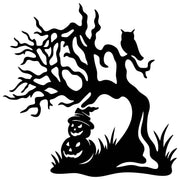 Owl, Pumpkin Tree Scene Halloween DXF File | OHHALLOWEEN19