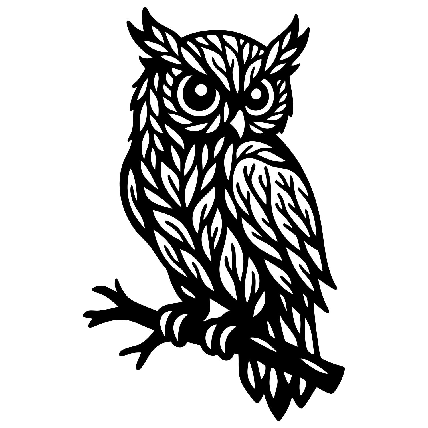 Owl Tree DXF File – CNC Cutting Design | ABOWL229
